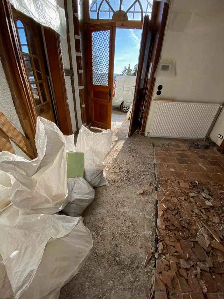 Entrée - Pose de carrelage - Avant